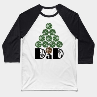 Dad Basketball Christmas Tree Baseball T-Shirt